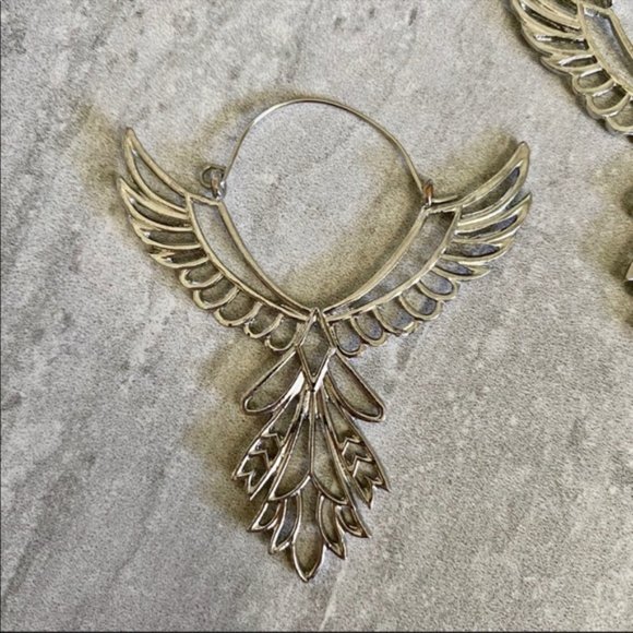 Bird Thunderbird SILVER Earrings - Picture 3 of 4